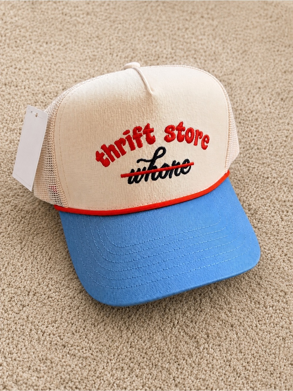 thrift store' Embroidered Trucker Hat( had put line just for the picture)